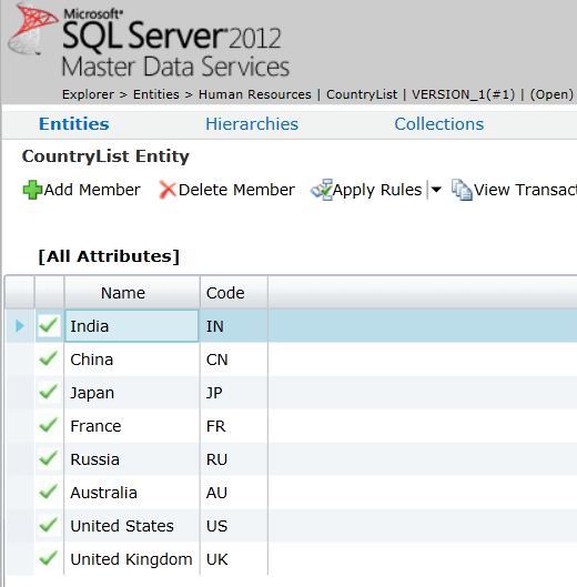 Create Entity in SQL Server Master Data Services